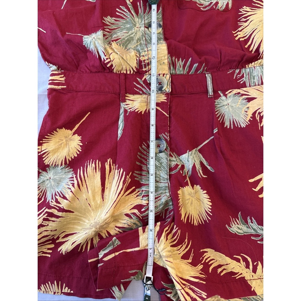 Free People Malibu Romper Women Size XS Red Tropical NWT Boho Beach $108 - Picture 8 of 11